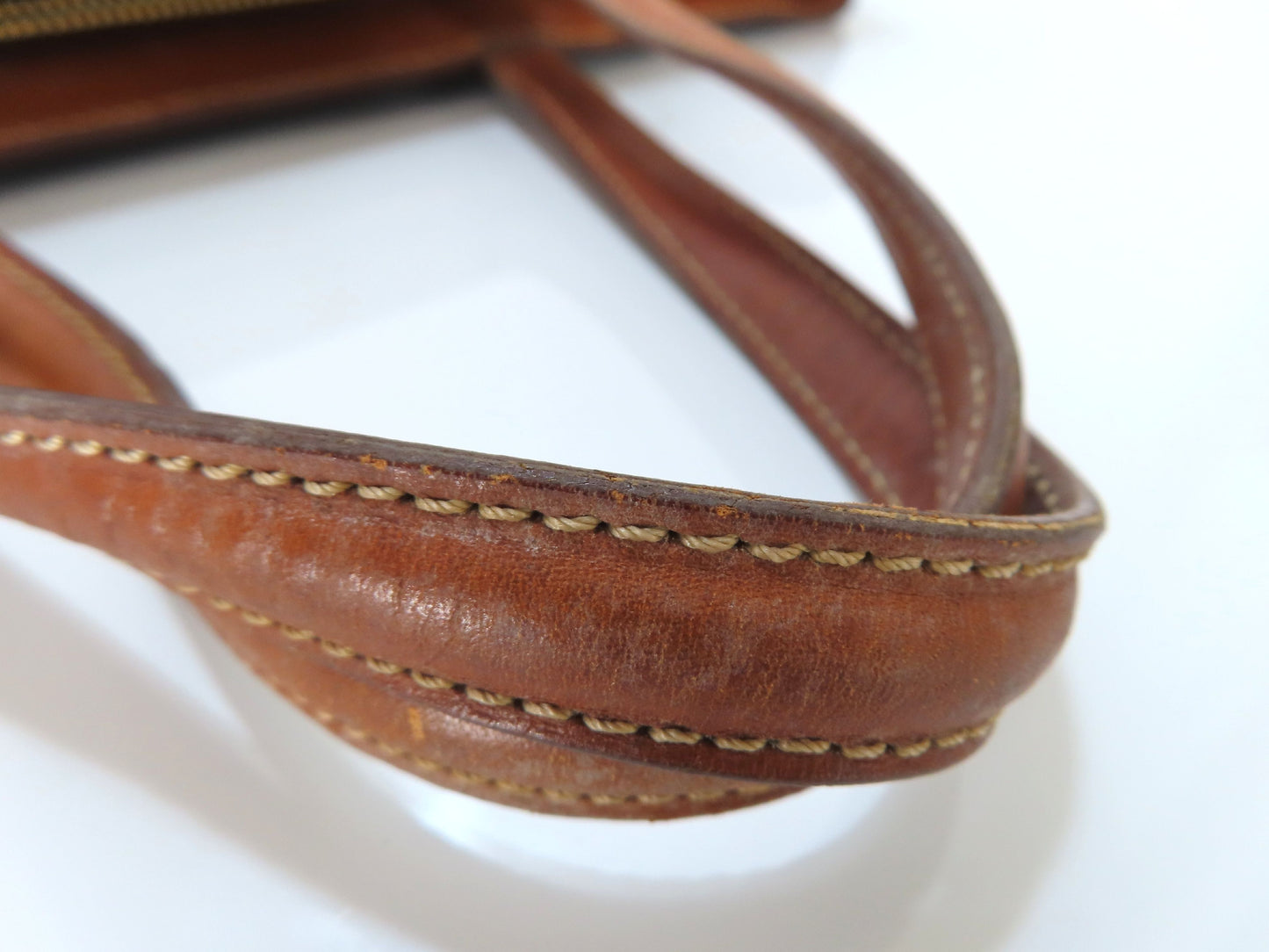CELINE Old Celine Macadam Logo Stripe Tote Bag Brown