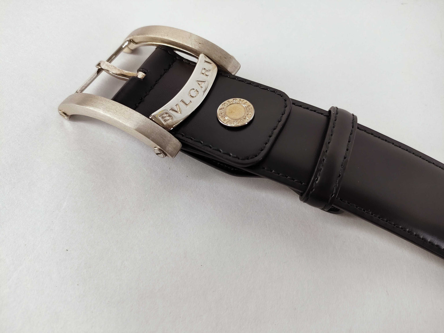BVLGARI Bulgari Assioma Belt 46/115 Black x Silver Belt
