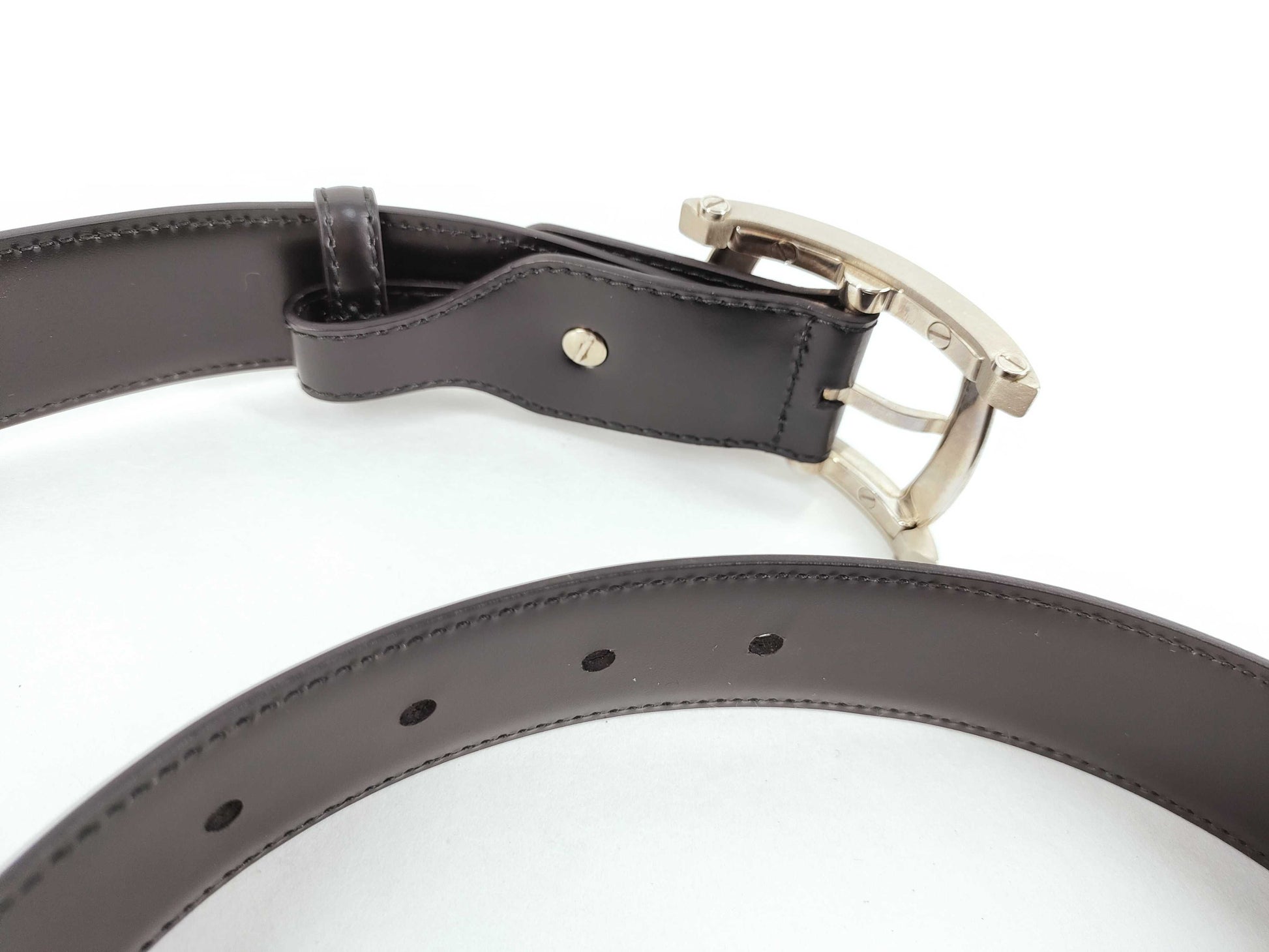 BVLGARI Bulgari Assioma Belt 46/115 Black x Silver Belt