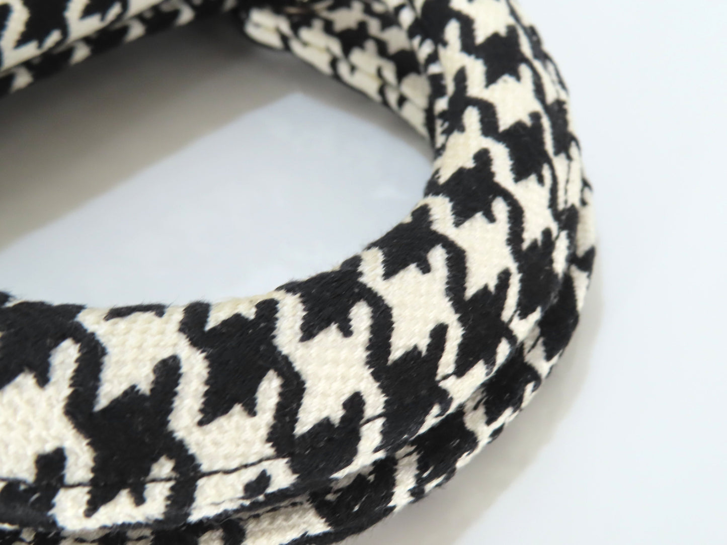 Christian Dior Lady D Light Medium 2-Way Handbag, White and Black Houndstooth