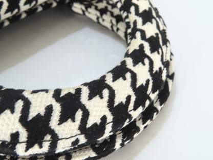 Christian Dior Lady D Light Medium 2-Way Handbag, White and Black Houndstooth