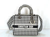 Christian Dior Lady D Light Medium 2-Way Handbag, White and Black Houndstooth