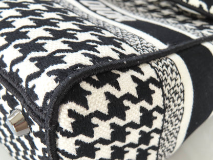 Christian Dior Lady D Light Medium 2-Way Handbag, White and Black Houndstooth
