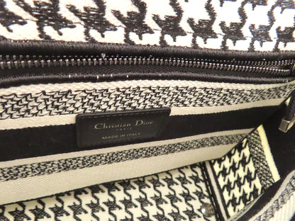 Christian Dior Lady D Light Medium 2-Way Handbag, White and Black Houndstooth