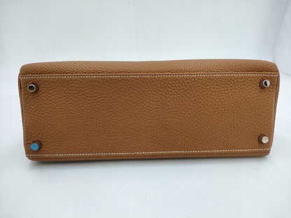 HERMES Kelly 23 Togo Gold Shoulder Bag with K Stamp