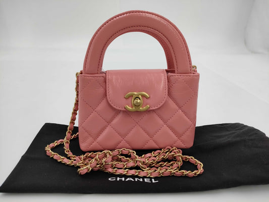 CHANEL Matelasse 2-Way Mini Handbag, Pink, CKE2LCE5