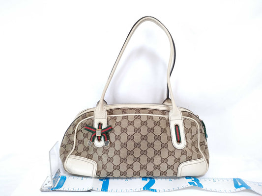 GUCCI GG Canvas GUCCI Mini Boston Handbag