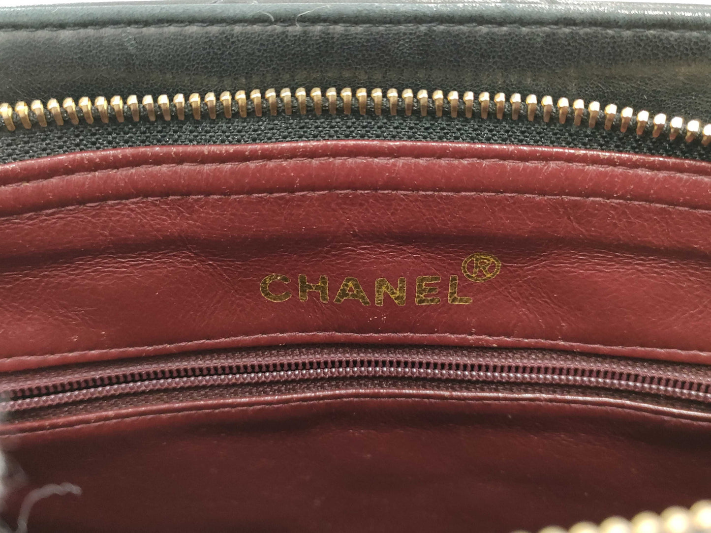 CHANEL Lambskin Chain Tote Shoulder Bag