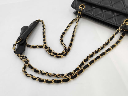 CHANEL Lambskin Chain Tote Shoulder Bag