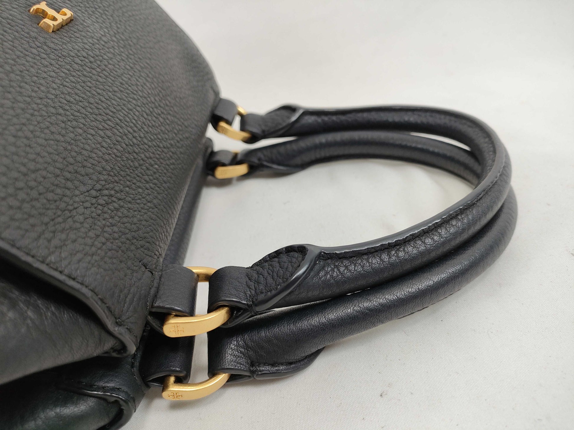 Tory Burch Tory Burch Handbag Leather Half Moon Black Handbag