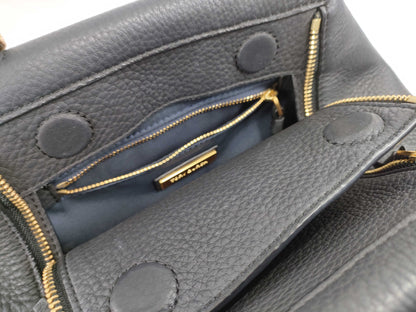 Tory Burch Tory Burch Handbag Leather Half Moon Black Handbag