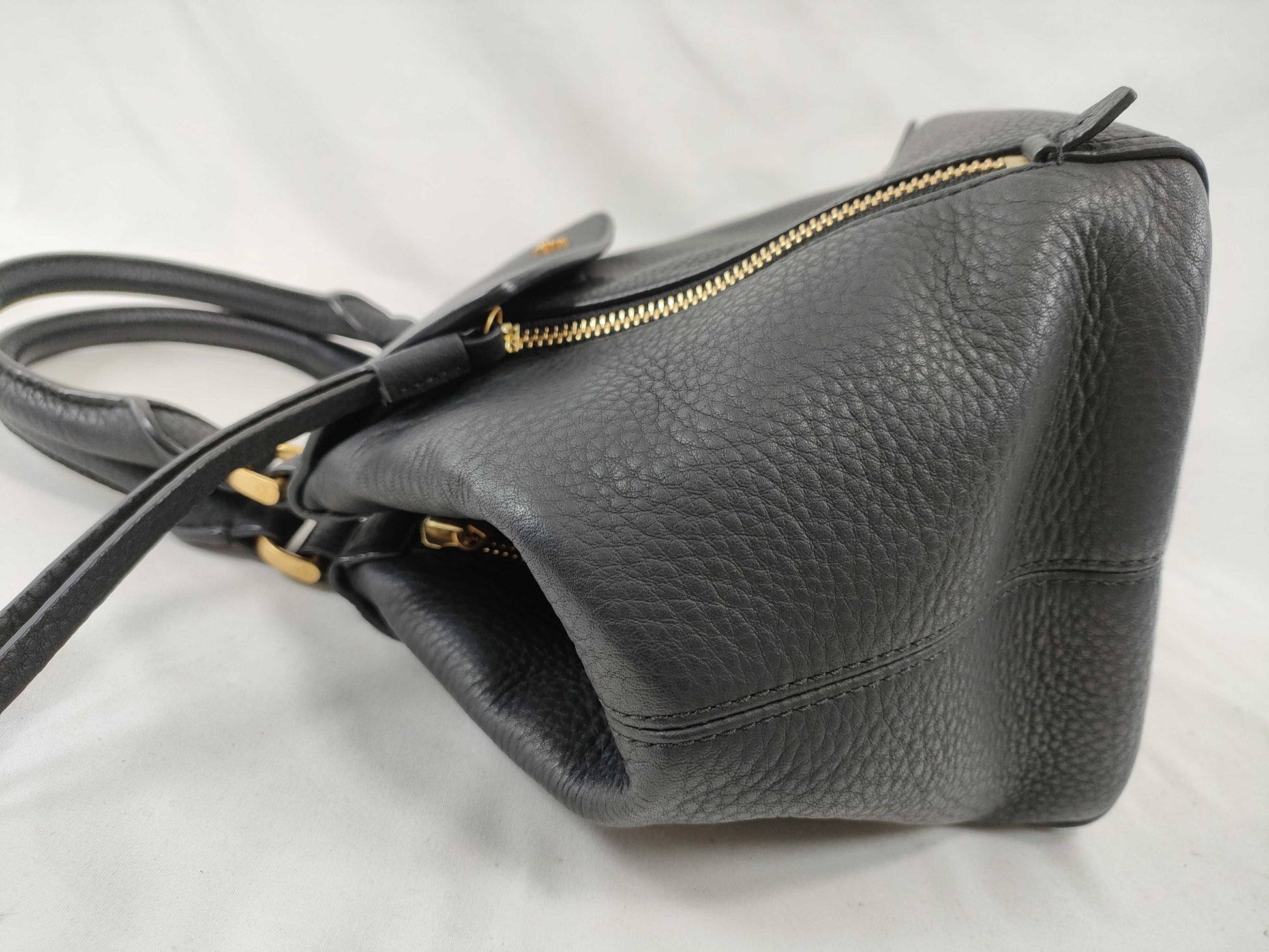 Tory Burch Tory Burch Handbag Leather Half Moon Black Handbag
