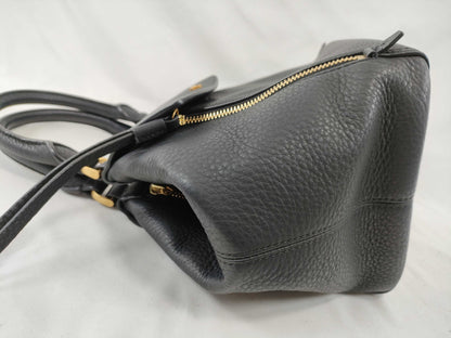 Tory Burch Tory Burch Handbag Leather Half Moon Black Handbag