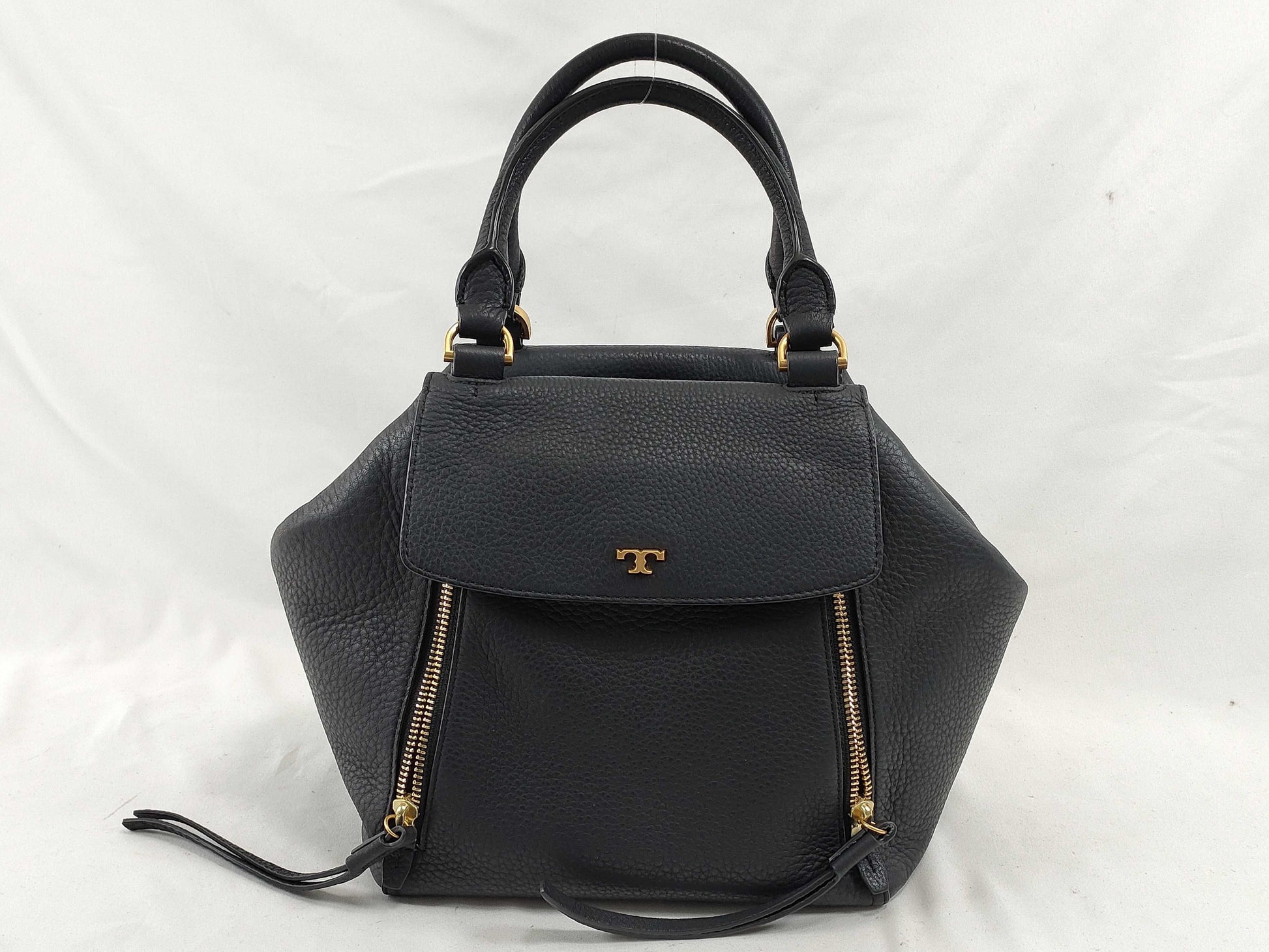 Tory Burch Tory Burch Handbag Leather Half Moon Black Handbag