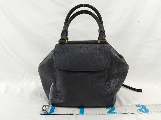 Tory Burch Tory Burch Handbag Leather Half Moon Black Handbag