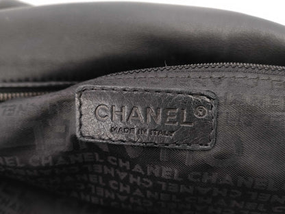 CHANEL Handbag, Harako Leather, Black, 8610456