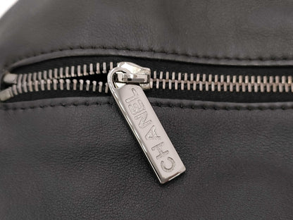 CHANEL Handbag, Harako Leather, Black, 8610456