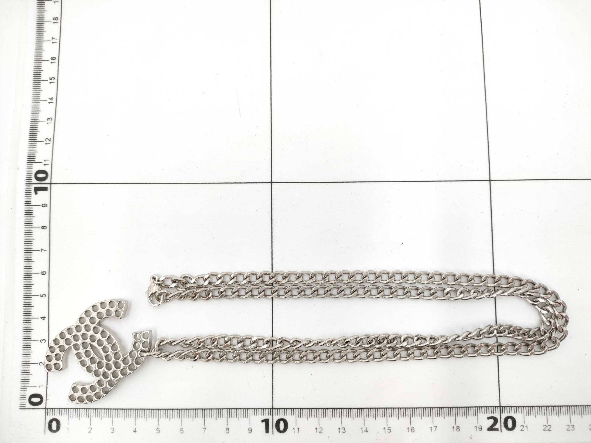 CHANEL Coco Mark Punching Long 03P Necklace