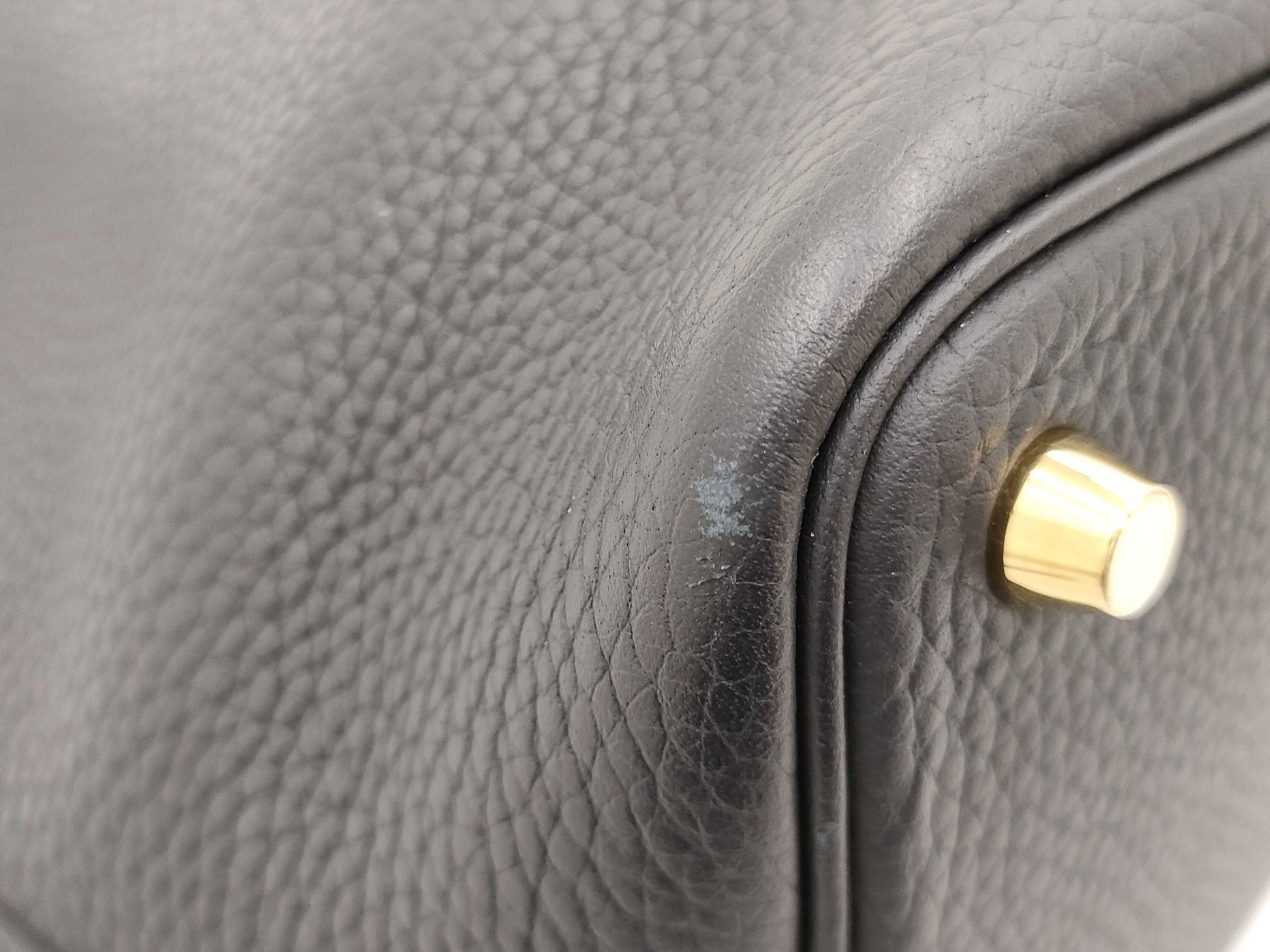 HERMES Picotin Lock PM Taurillon Clemence Leather Handbag in Dark Navy with U Stamp and Gold Hardware