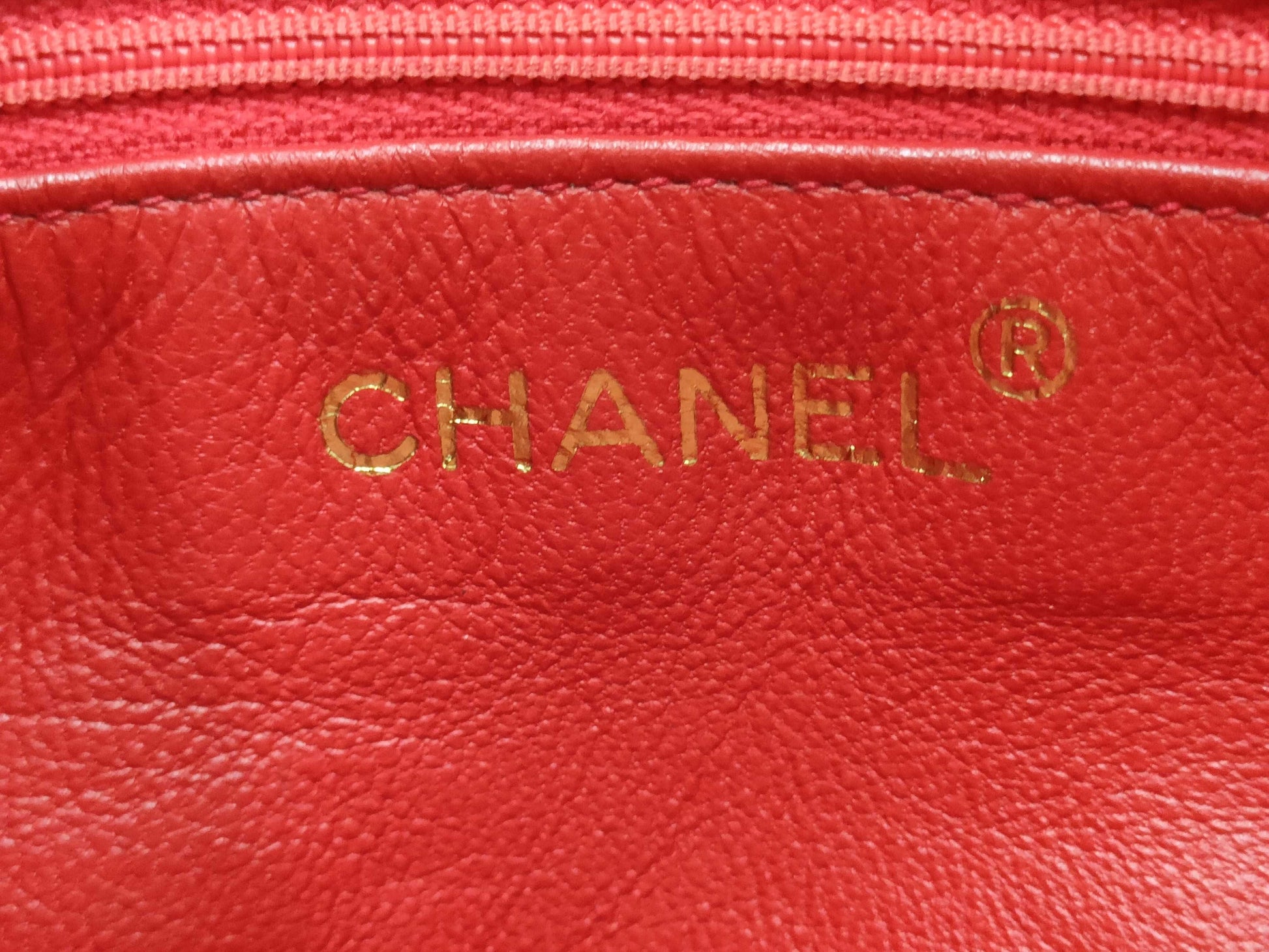 CHANEL Matelasse Fringe Chain Shoulder Bag, Red, Lamb, 0906535