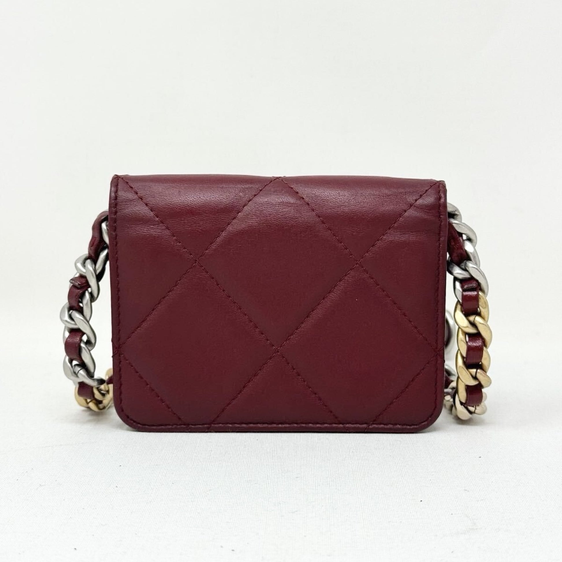 CHANEL CHANEL Mini Mini Matelasse Shoulder Bag, Chanel 19, Lambskin, Coco Mark, Chain Shoulder Wallet, Red, Shoulder Bag