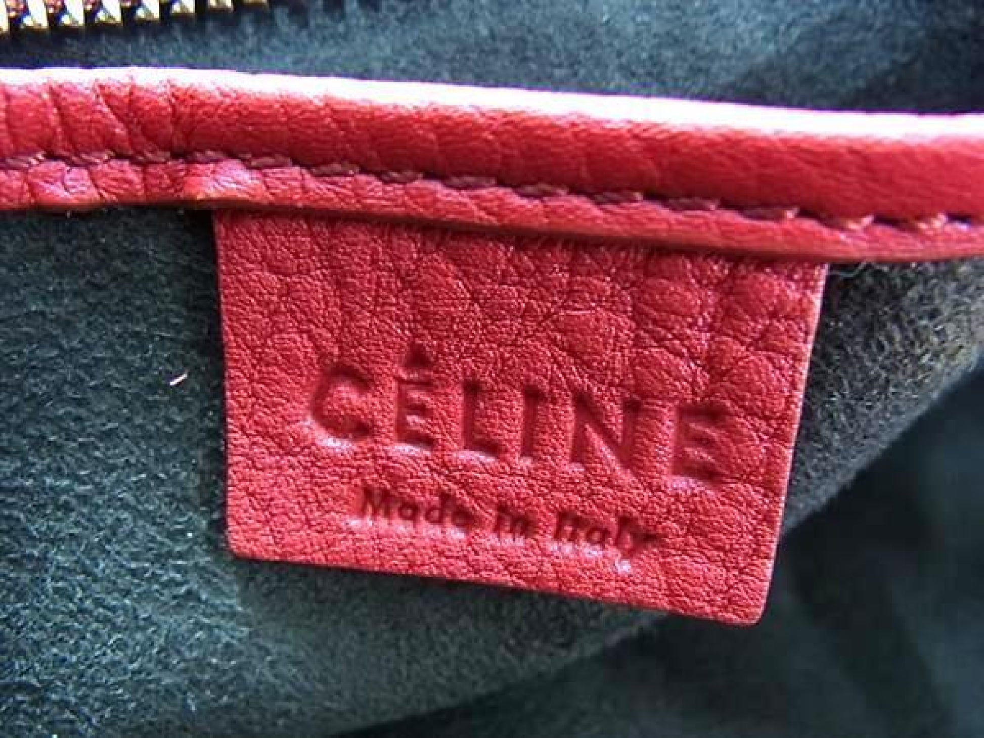 CELINE Luggage Nano Shopper Leather 2-Way Handbag Tote Shoulder Bag Crossbody Bag Red