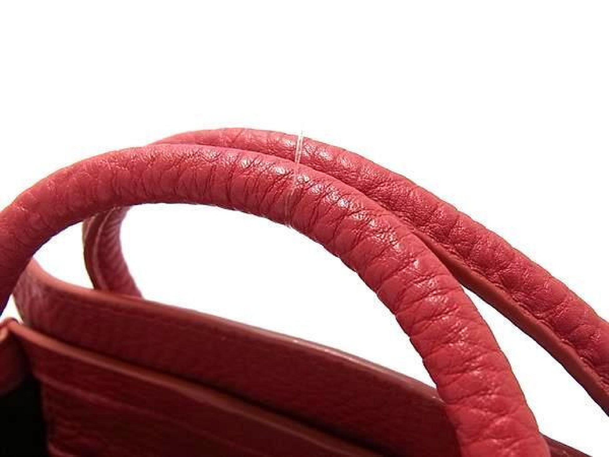 CELINE Luggage Nano Shopper Leather 2-Way Handbag Tote Shoulder Bag Crossbody Bag Red