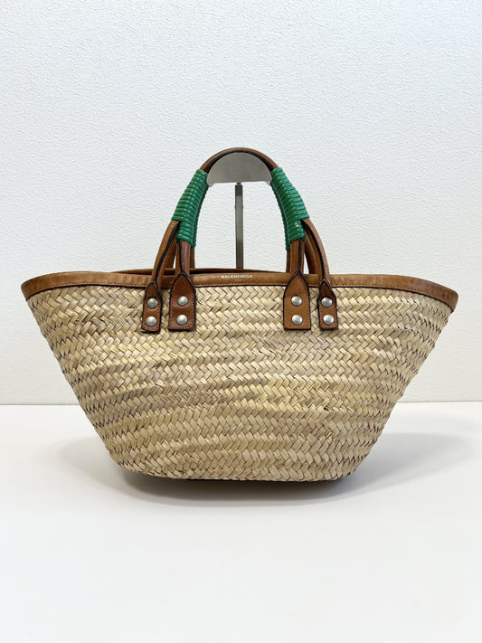BALENCIAGA BALENCIAGA Basket Bag Basket Handbag Bistro Pannier Straw Raffia Straw Barley Handbag
