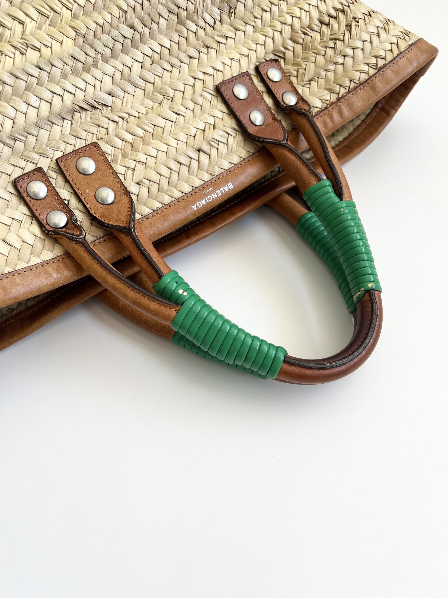 BALENCIAGA BALENCIAGA Basket Bag Basket Handbag Bistro Pannier Straw Raffia Straw Barley Handbag