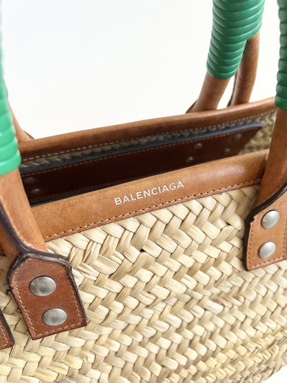 BALENCIAGA BALENCIAGA Basket Bag Basket Handbag Bistro Pannier Straw Raffia Straw Barley Handbag