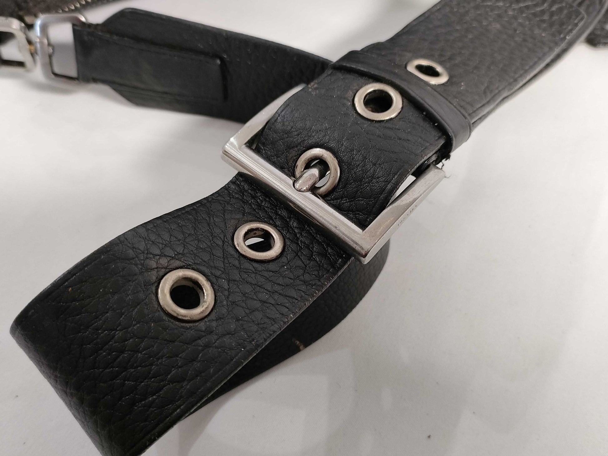 PRADA Nylon and Leather Shoulder Bag in Black