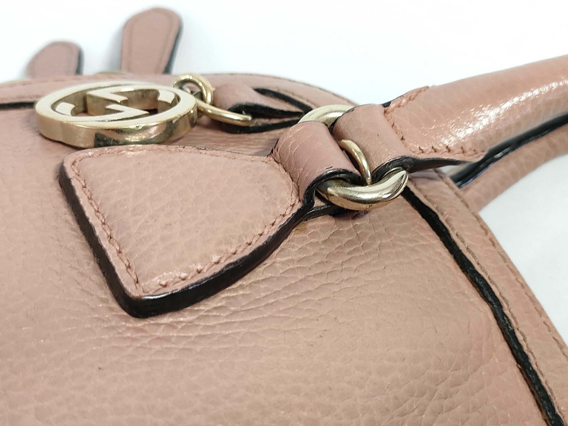 GUCCI GG Charm 2-Way Shoulder Bag/Handbag Leather Women's Pink Light Pink Handbag