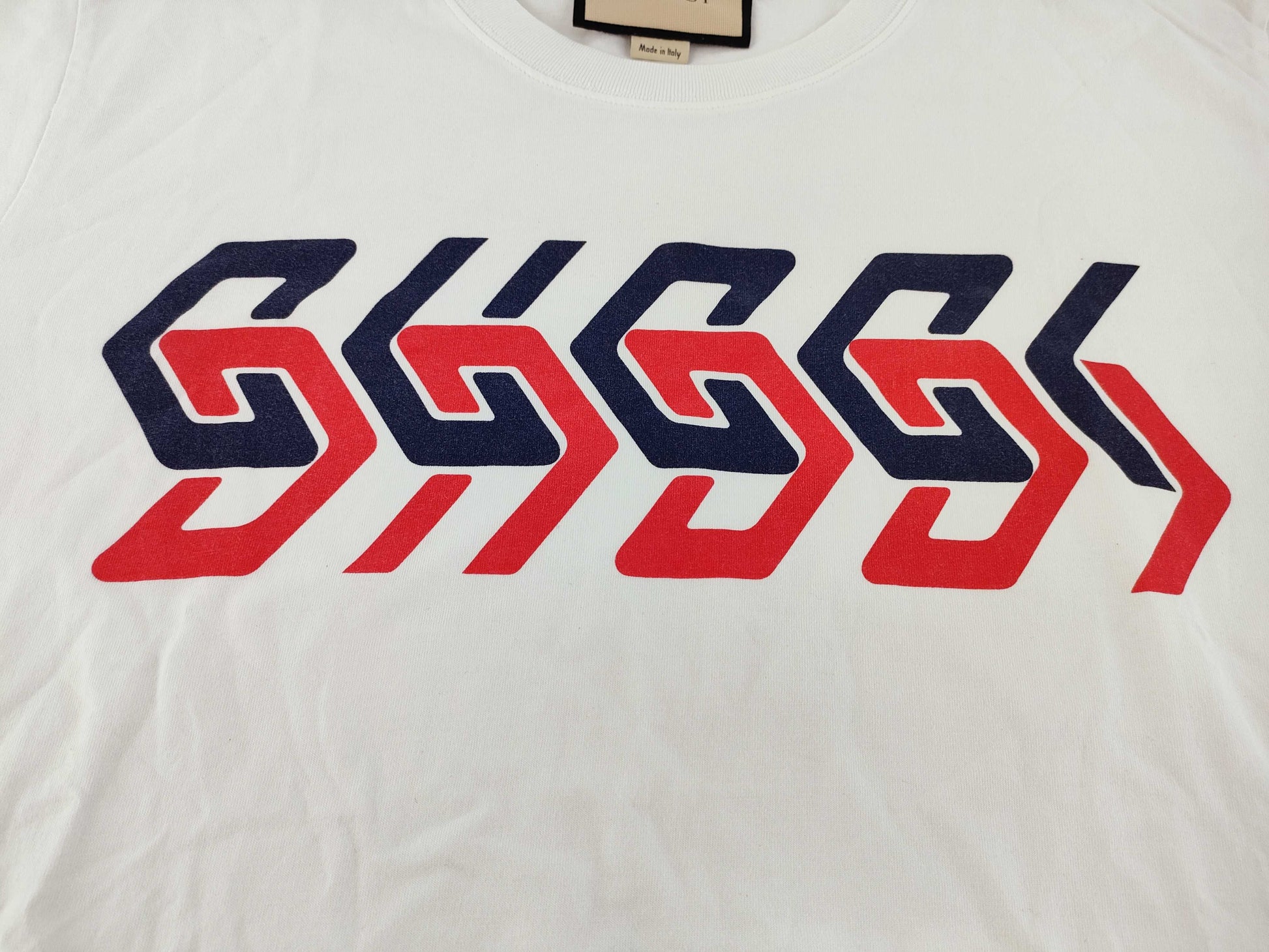 GUCCI GUCCI Short Sleeve T-Shirt Crew Neck G Logo Mirror Print T-Shirt