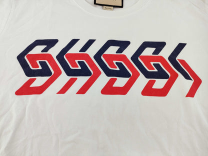GUCCI GUCCI Short Sleeve T-Shirt Crew Neck G Logo Mirror Print T-Shirt