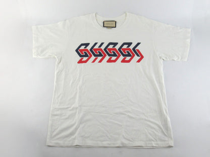 GUCCI GUCCI Short Sleeve T-Shirt Crew Neck G Logo Mirror Print T-Shirt