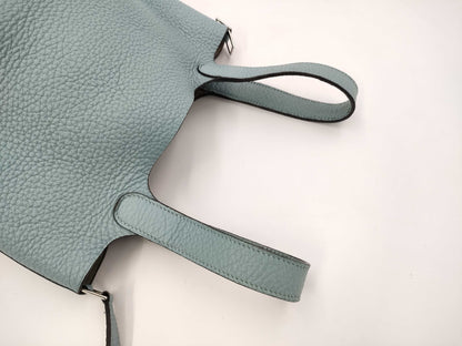HERMES HERMES Picotin PM Light Blue with Silver Hardware, Size M, Handbag