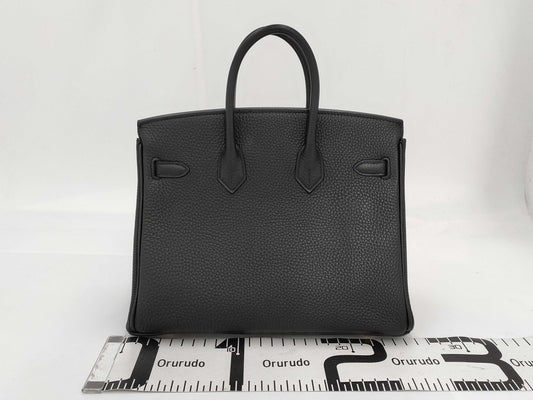 HERMES Birkin 25 Togo Black Gold Hardware Z Stamp Handbag