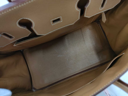 HERMES Birkin 35 Couchvel Natural Leather with Gold Hardware, E-Type Handbag