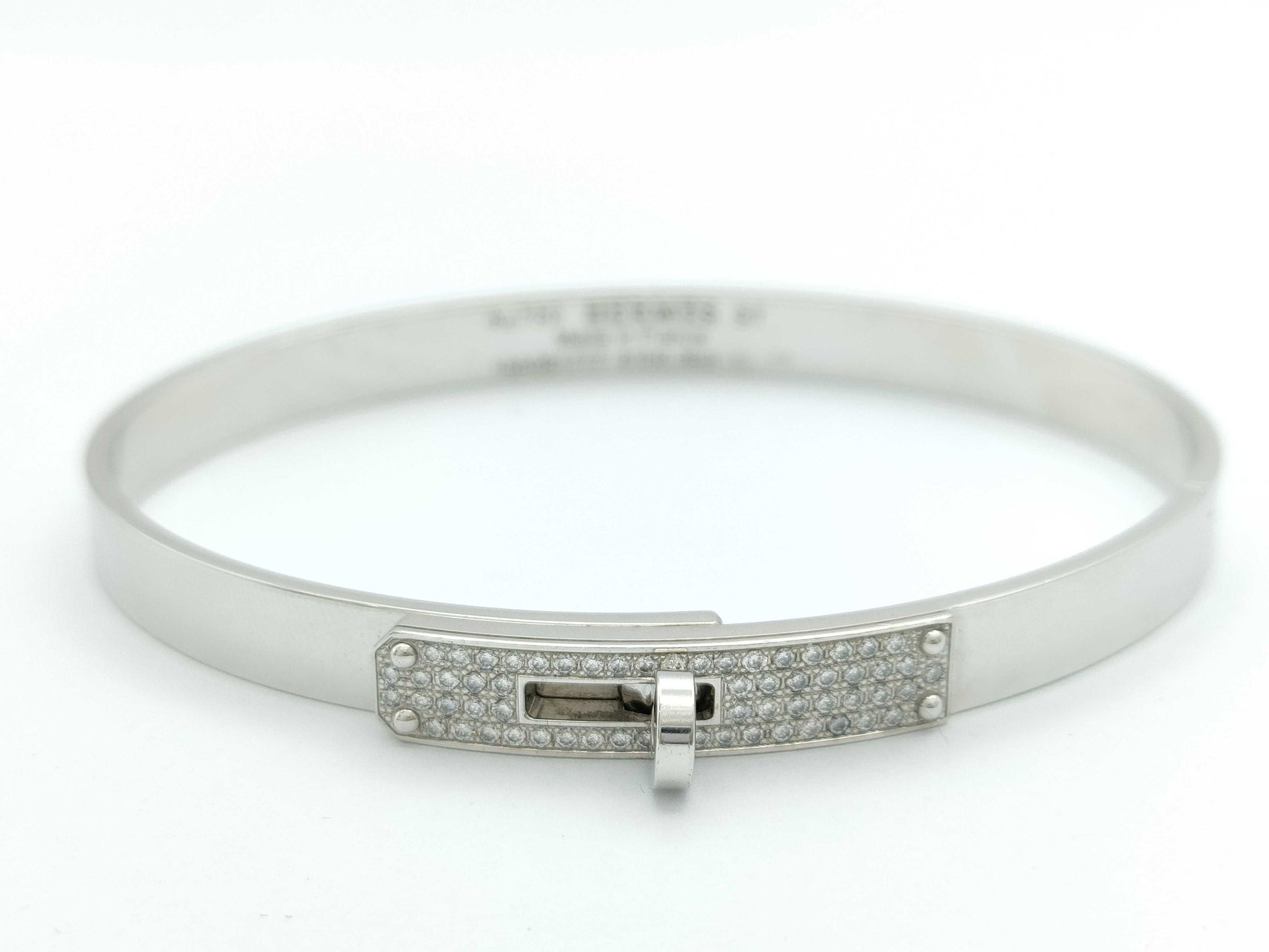 HERMES Kelly ST D0.36ct WG Au750 24.6g Bracelet/Bangle 