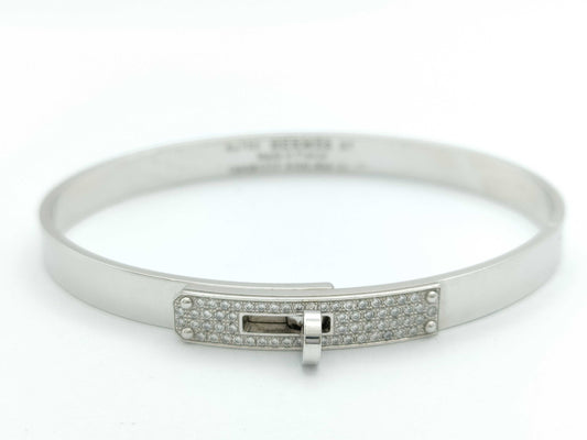 HERMES Kelly ST D0.36ct WG Au750 24.6g Bracelet/Bangle 