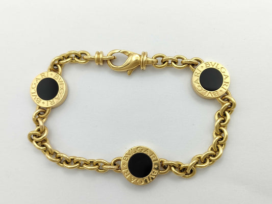 BVLGARI BB Onyx YG 750 24.5g Bracelet/Bangle 