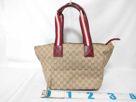 GUCCI GG Canvas Gucci Handbag Sherry Line Handbag