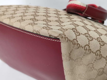 GUCCI GG Canvas Gucci Handbag Sherry Line Handbag