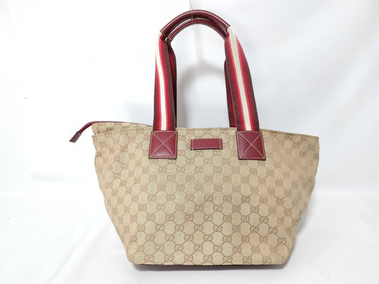 GUCCI GG Canvas Gucci Handbag Sherry Line Handbag