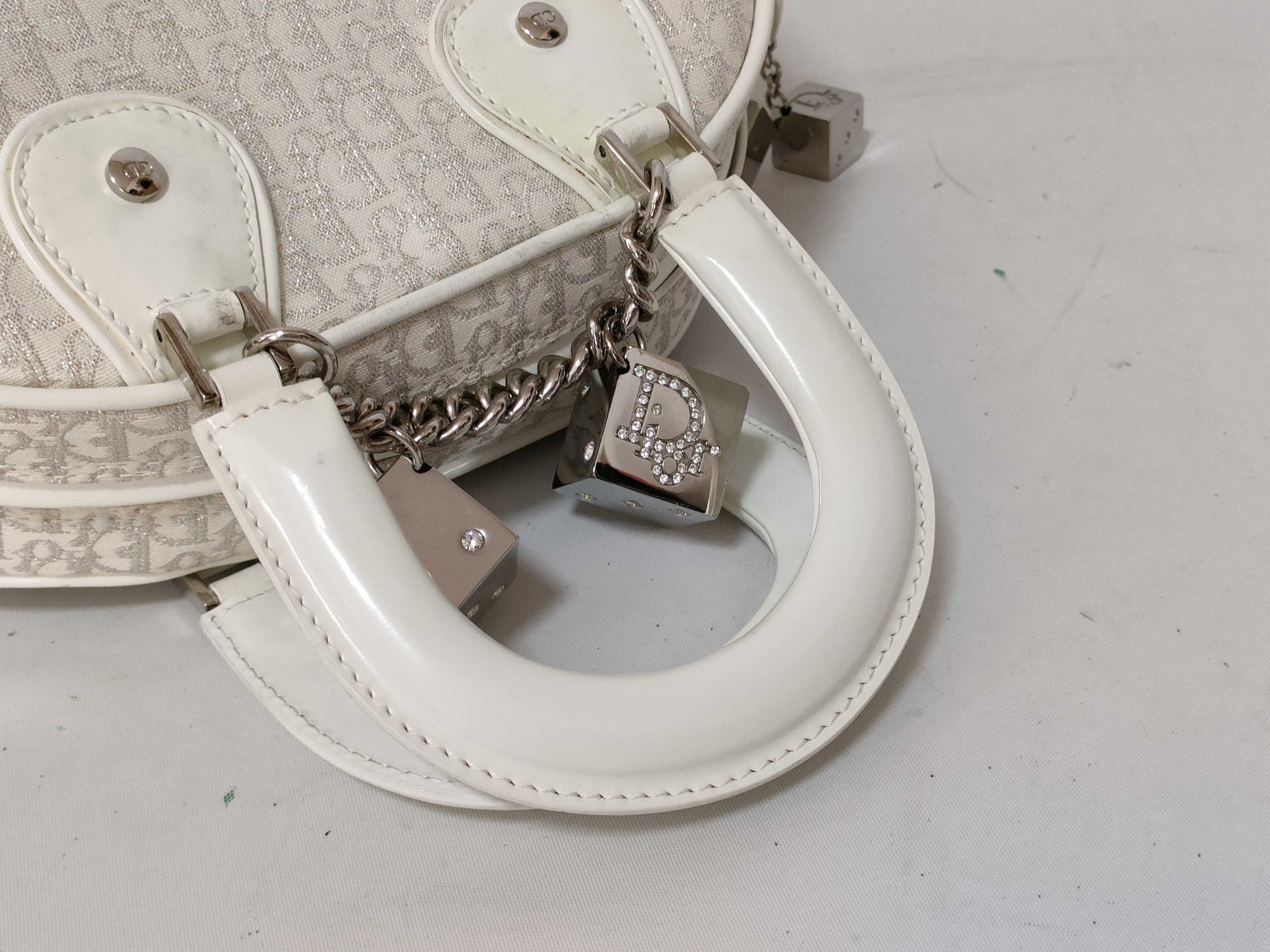 Dior Trotter Glitter Handbag with Dice Charm