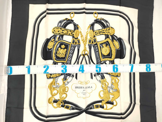HERMES Carré HERMES Hermes Carré 90 Ceremonial Bridle ② Scarf