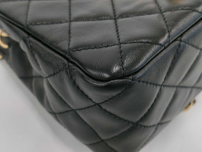 CHANEL CHANEL Mini Matelasse Lamb Chain Black Shoulder Bag