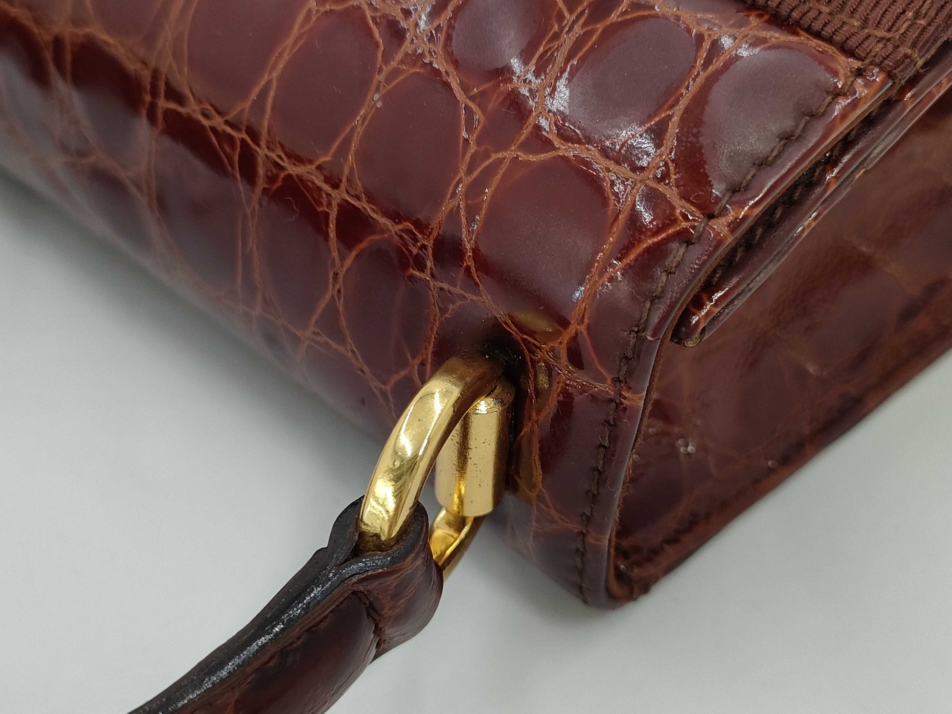 Salvatore Ferragamo Vara Ribbon Crocodile Handbag