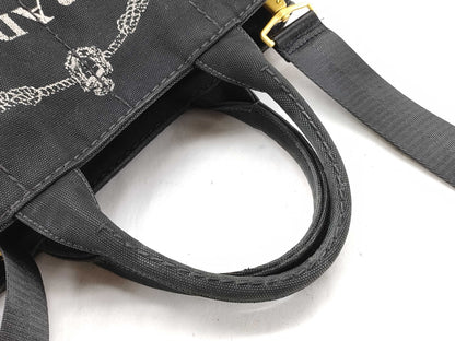 PRADA PRADA Canapa 2-way shoulder bag, black tote bag