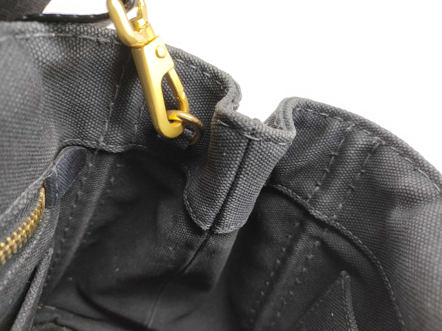 PRADA PRADA Canapa 2-way shoulder bag, black tote bag